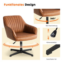 Gepolsterter Drehstuhl mit Armlehnen aus PU-Leder für Esszimmerstuhl