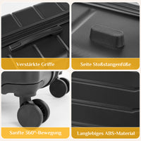 Sweetcrispy Hartschalen-Kofferset 3tlg. (20/24/28 Zoll )mit Schloss, stabiles ABS für Reisen
