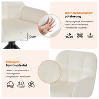 Sweetcrispy 360° drehbarer Samt-Küchenstuhl mit Armlehnen für das Esszimmer