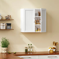 Sweetcrispy Wandschrank mit Doppeltür und verstellbaren Einlegeböden für Badezimmer/Küche/Flur