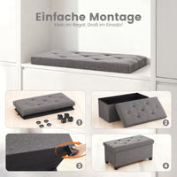 Sweetcrispy Sitzbank mit 110 Liter Stauraum und abnehmbarer Trennwand