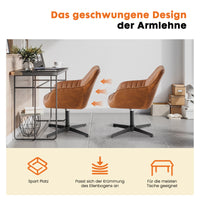 Gepolsterter Drehstuhl mit Armlehnen aus PU-Leder für Esszimmerstuhl