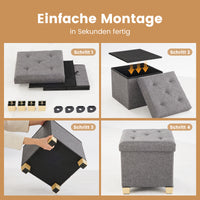 Sweetcrispy Sitzhocker mit 27 Liter Stauraum für Wohnzimmer