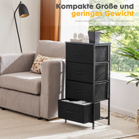 Sweetcrispy Mehrzweckschrank Stoffkommode mit 4 Schubladen und Metallgestell