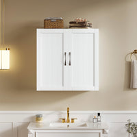 Sweetcrispy Wandschrank mit Doppeltür und verstellbaren Einlegeböden für Badezimmer/Küche/Flur