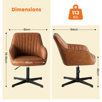 Gepolsterter Drehstuhl mit Armlehnen aus PU-Leder für Esszimmerstuhl
