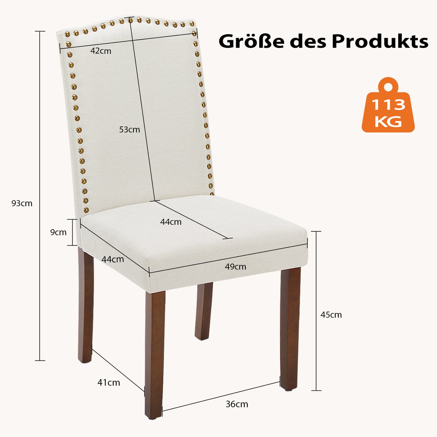 Sweetcrispy gepolsterter Esszimmerstuhl aus PU-Leder mit Holzbeinen(2 St)