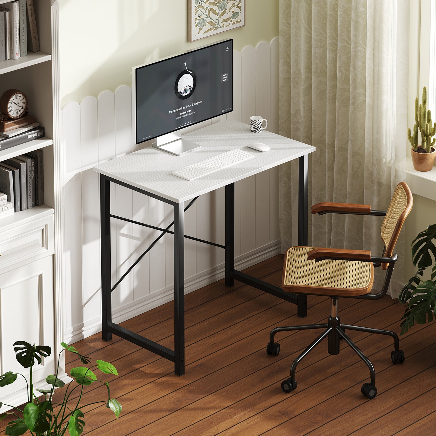 Sweetcrispy Kompakt-Schreibtisch 31 Zoll für Büro und Homeoffice