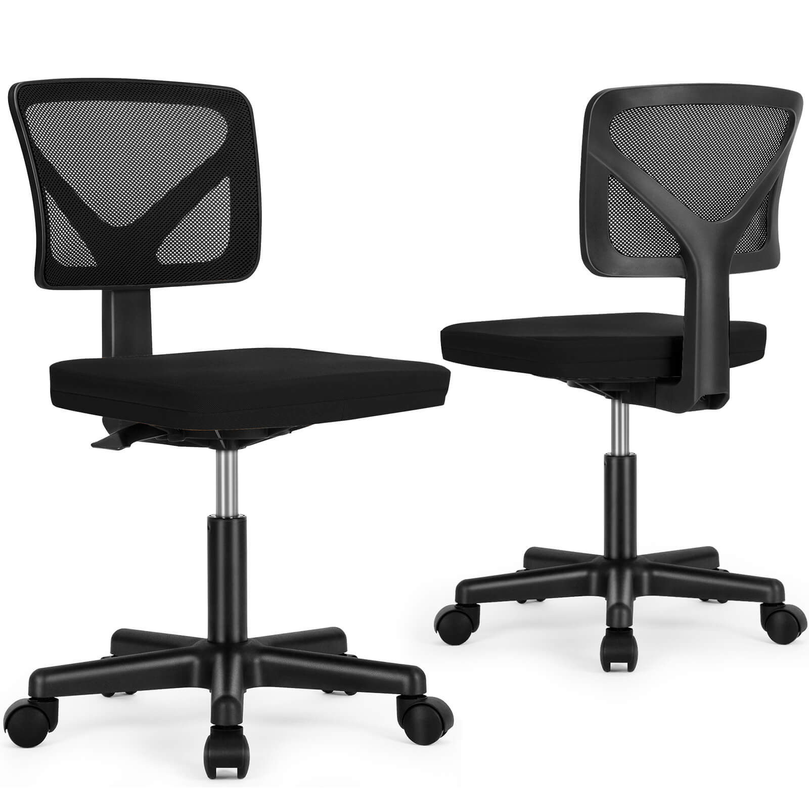 Low-Back Mesh Armless Office Chair,Swivel Rolling Computer Stuhl keine Arme mit Lendenwirbelstütze