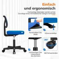 Sweetcrispy höhenverstellbarer Drehstuhl mit Rollen und Netzrücken für Büro