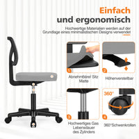 Sweetcrispy höhenverstellbarer Drehstuhl mit Rollen und Netzrücken für Büro