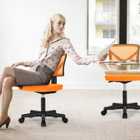 Sweetcrispy höhenverstellbarer Drehstuhl mit Rollen und Netzrücken für Büro