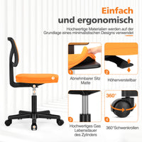 Sweetcrispy höhenverstellbarer Drehstuhl mit Rollen und Netzrücken für Büro