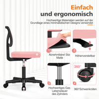 Sweetcrispy höhenverstellbarer Drehstuhl mit Rollen und Netzrücken für Büro