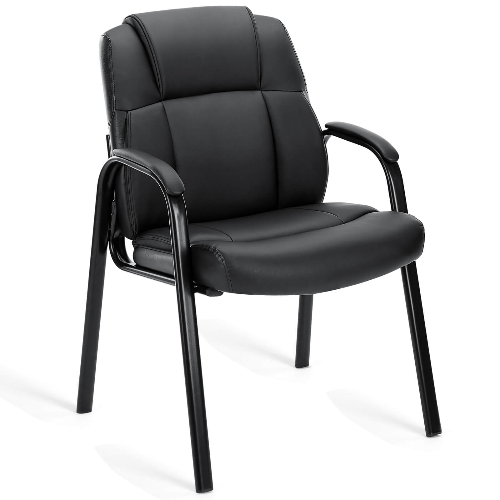 PU Leder Konferenzraum Empfangsstühle mit gepolsterten Armen, keine Räder Executive Office Chair