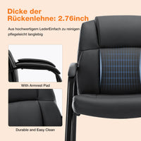 Sweetcrispy PU-Leder gepolsterter Bürostuhl mit Armlehnen und Metallgestell für Büro und Empfang
