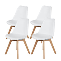 Sweetcrispy PU-Leder gepolsterter Küchenstuhl mit Holzbeinen für Esszimmer