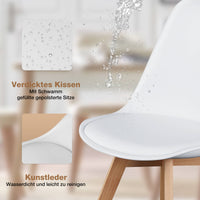 Sweetcrispy PU-Leder gepolsterter Küchenstuhl mit Holzbeinen für Esszimmer