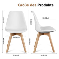 Sweetcrispy PU-Leder gepolsterter Küchenstuhl mit Holzbeinen für Esszimmer