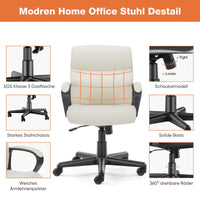 Sweetcrispy drehbarer gepolsterter Schreibtischstuhl mit Rollen für Büro