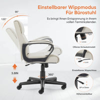 Sweetcrispy drehbarer gepolsterter Schreibtischstuhl mit Rollen für Büro